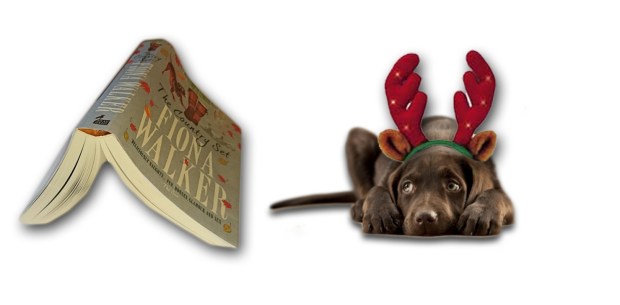 book and dog christmas